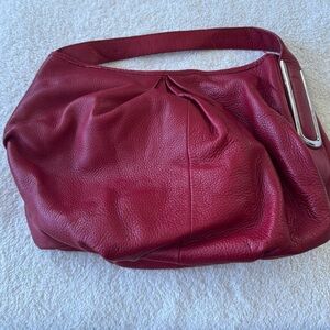 Danier Rich Red Leather Shoulder Bag